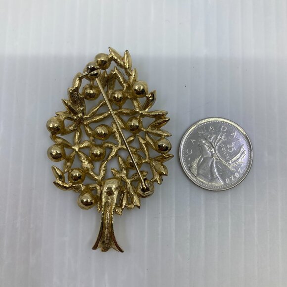 Vtg SPHINX  rhinestone crystal Christmas tree numbered 1266 brooch - Picture 2 of 2